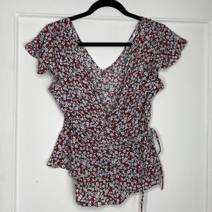 Floral Wrap Top